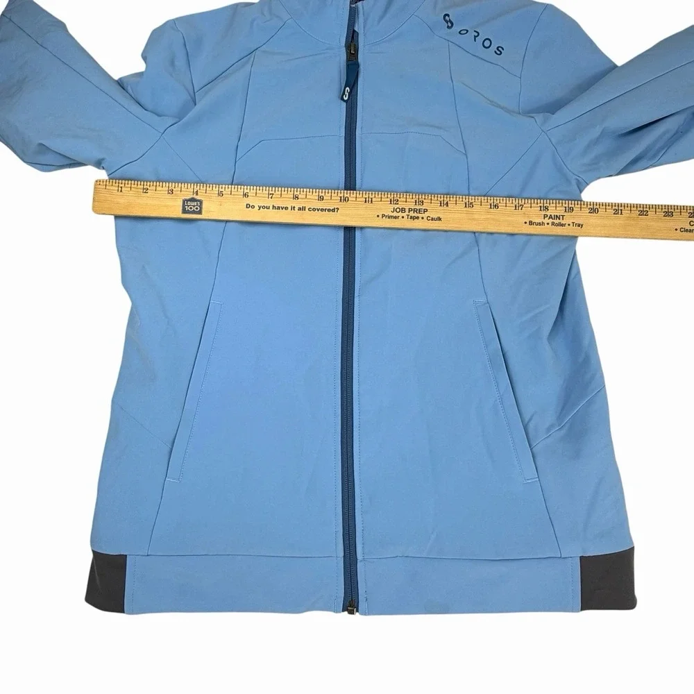 Oros Itinerant Full Zip Jacket Soft Shell Water Repellent Blue Size M Solarcore